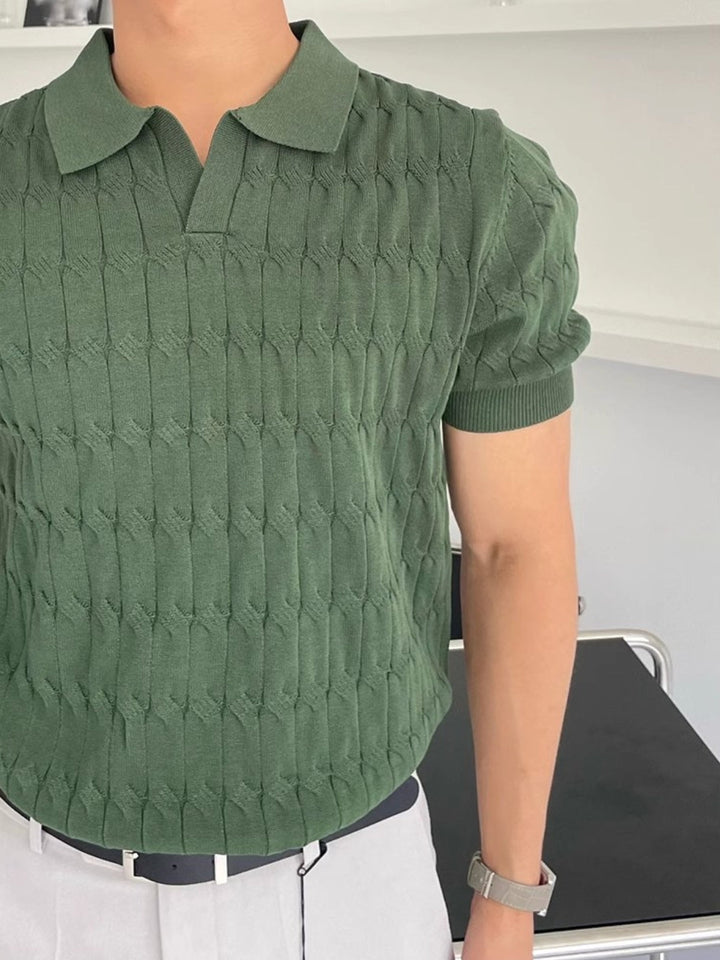 MV Slim-Fit Knitted Polo T-Shirt