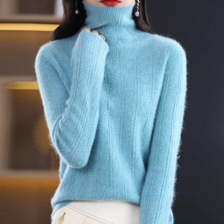 MV Pure Wool Seamless Knit Pile Collar Sweater