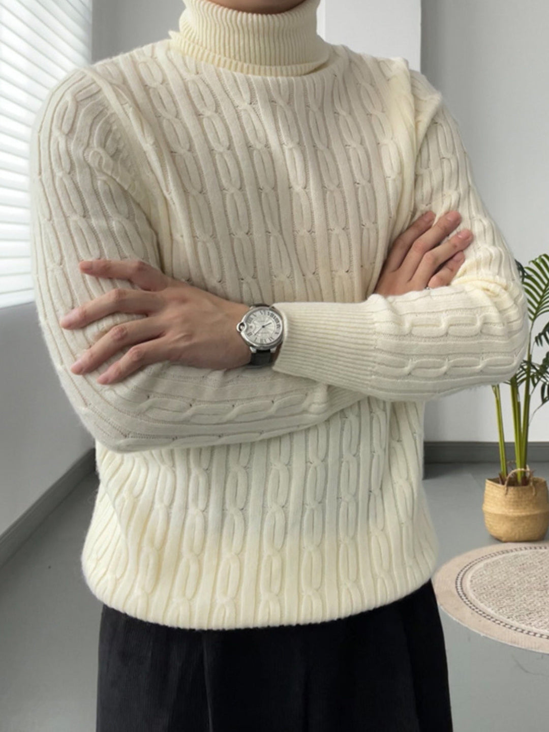 MV High Collar Casual Wool Sweater