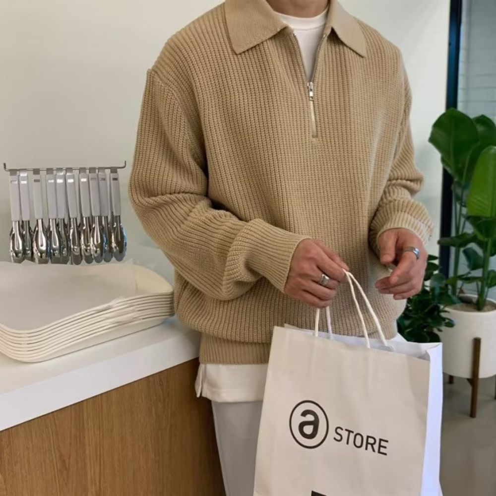 MV Casual Loose Half-Zip Sweater