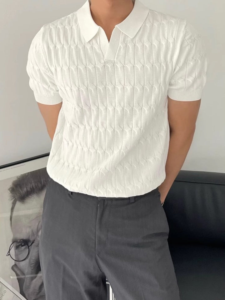 MV Slim-Fit Knitted Polo T-Shirt