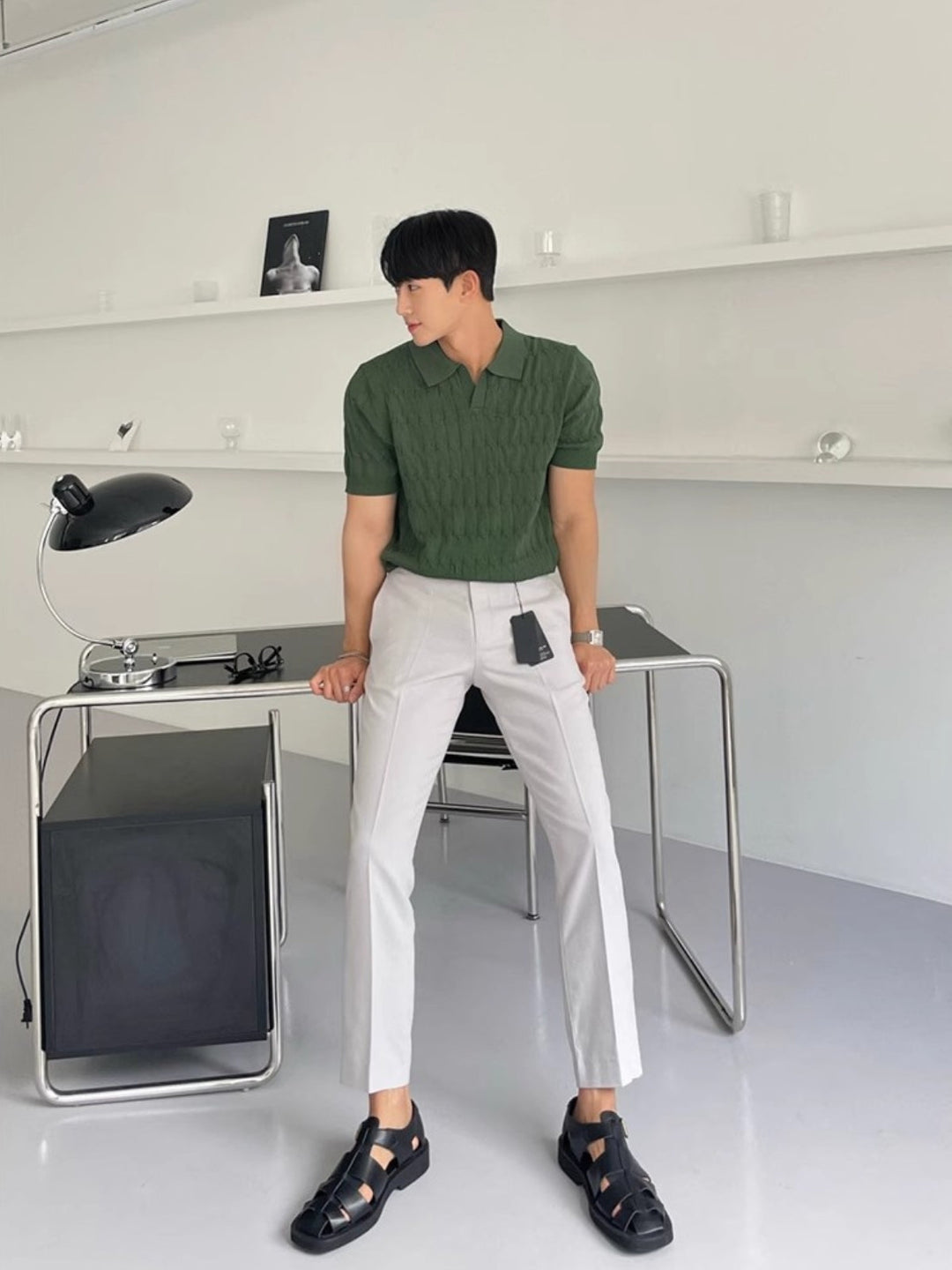 MV Slim-Fit Knitted Polo T-Shirt