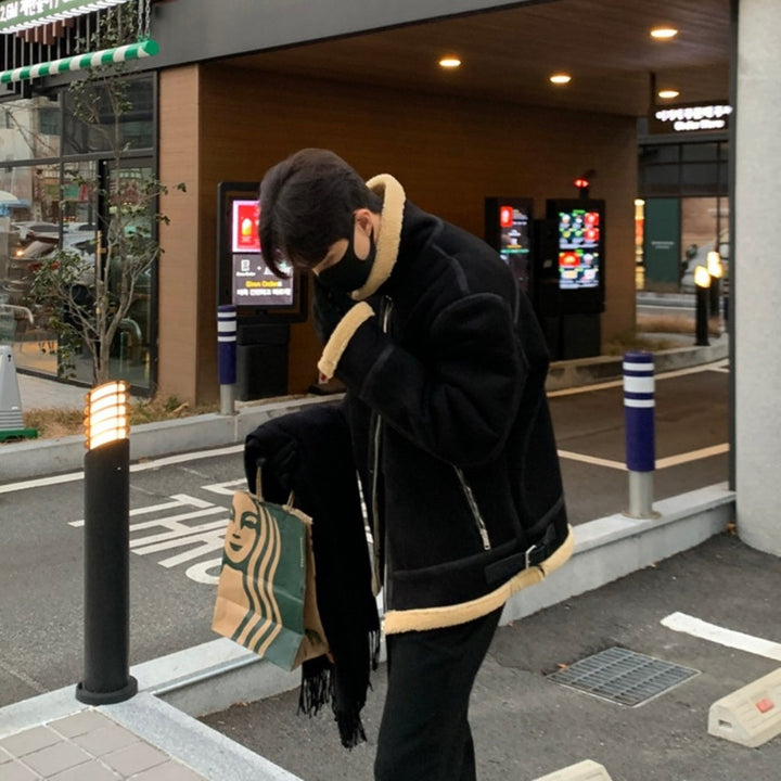 MV Suede Lamb Wool Pilot Jacket