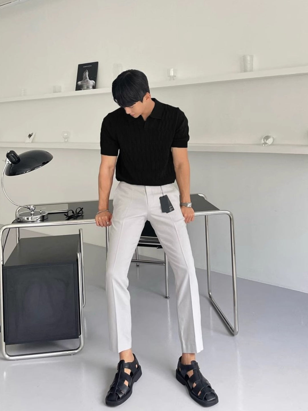 MV Slim-Fit Knitted Polo T-Shirt