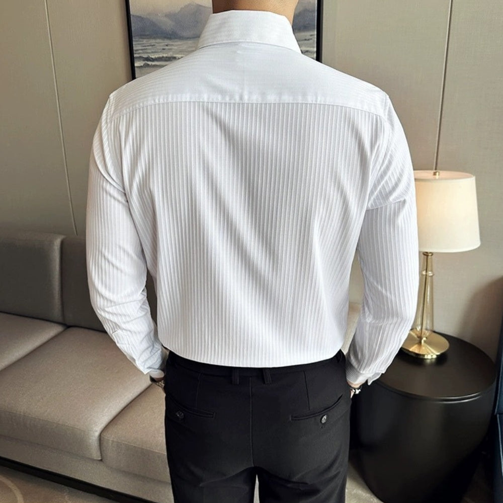 MV Non-Wrinkle Athletic Collar Striped Shirt