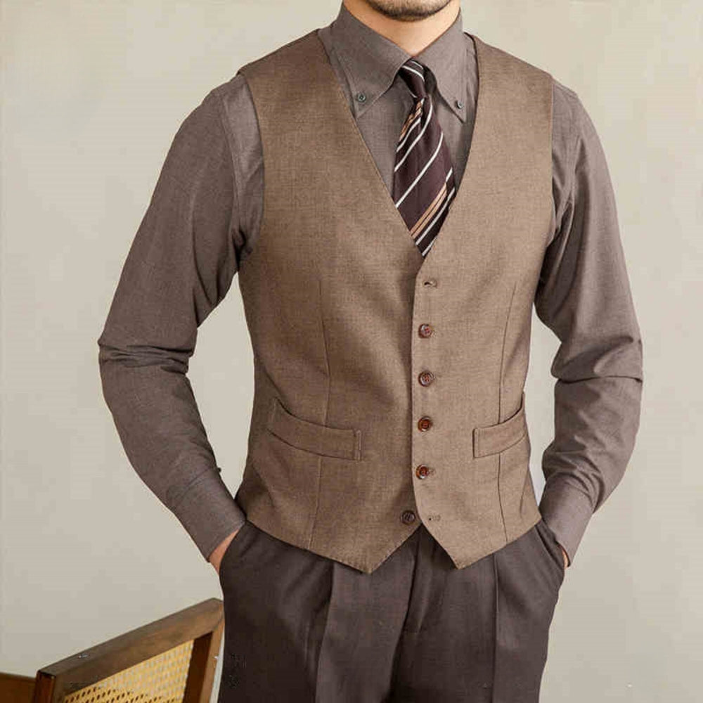 MV Retro Italian V-Neck Suit Vest