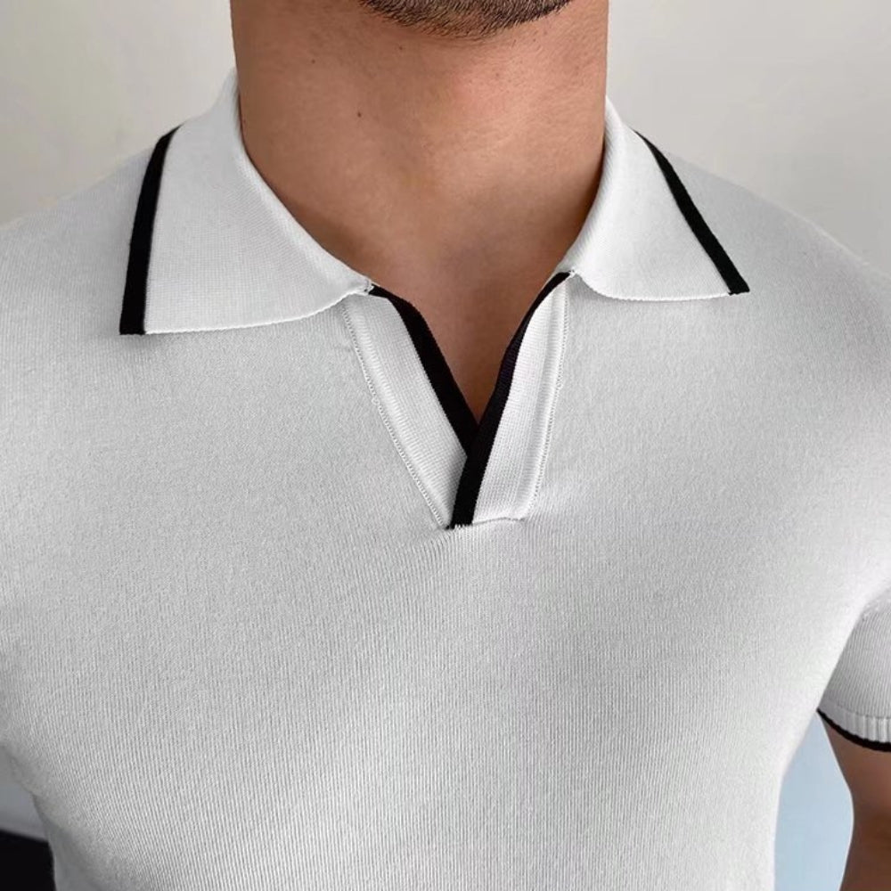 MV Casual Knitted Polo Collar T-Shirt