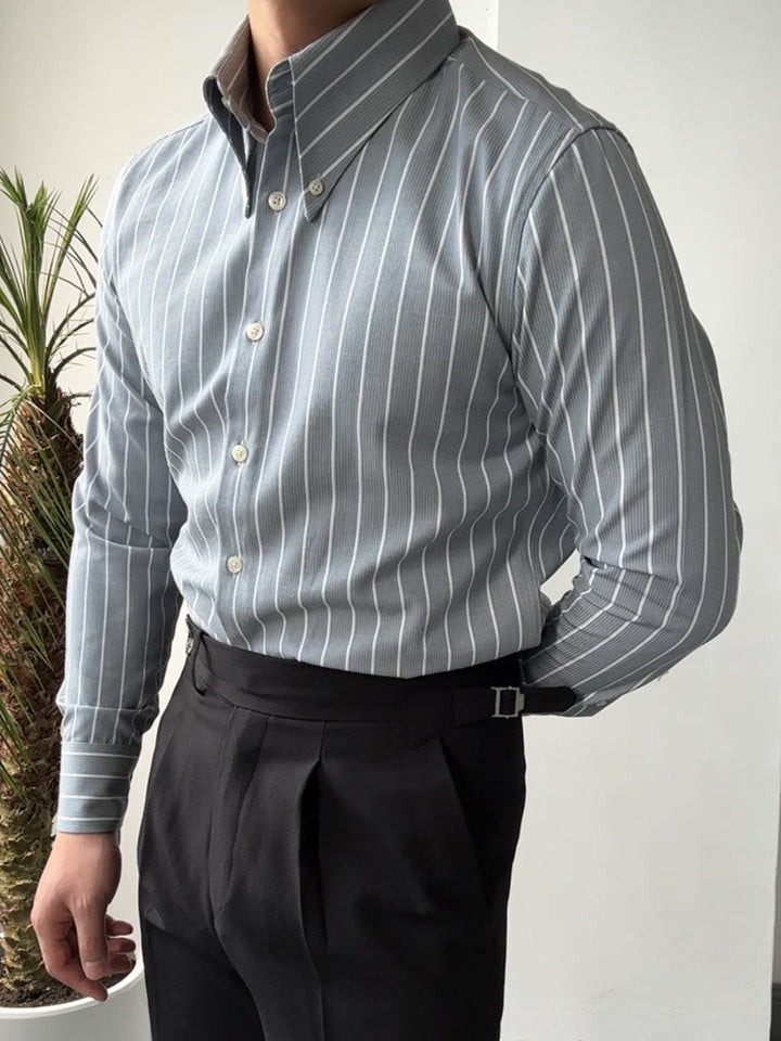 MV Retro Italian Striped Slim Shirt