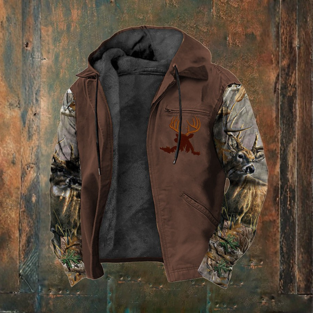 Hooded zip-up vest jacket