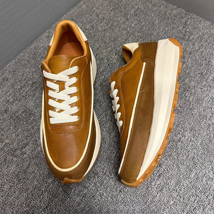 MV Casual Breathable Thick Bottom Leather Sneakers