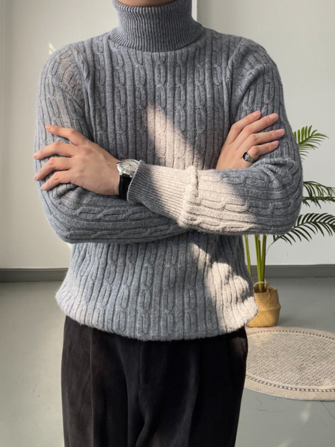 MV High Collar Casual Wool Sweater