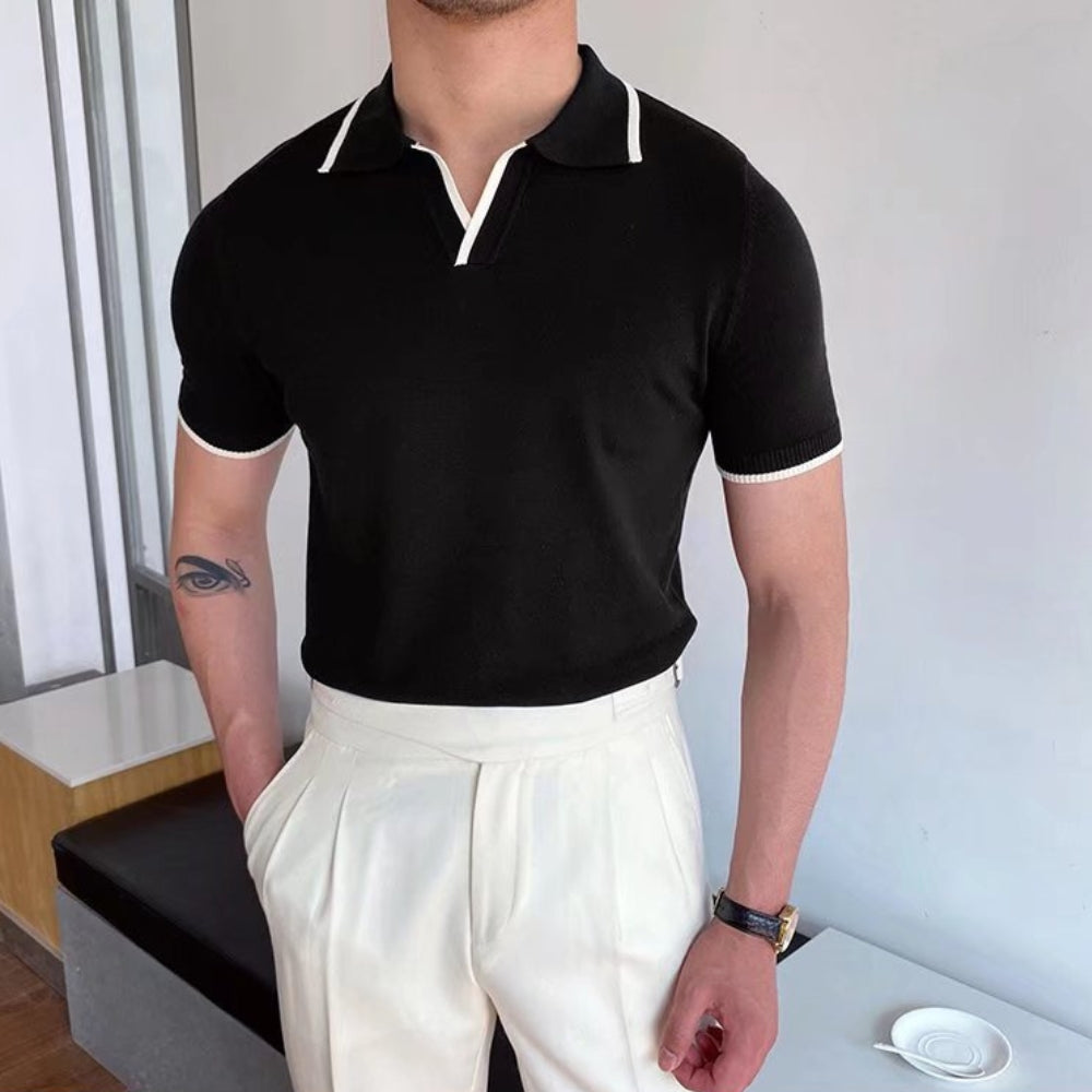MV Casual Knitted Polo Collar T-Shirt