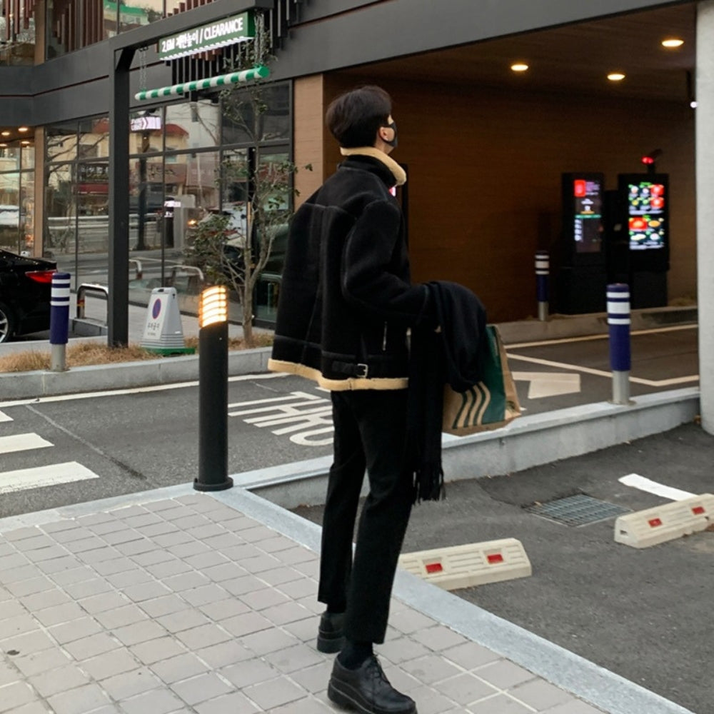 MV Suede Lamb Wool Pilot Jacket