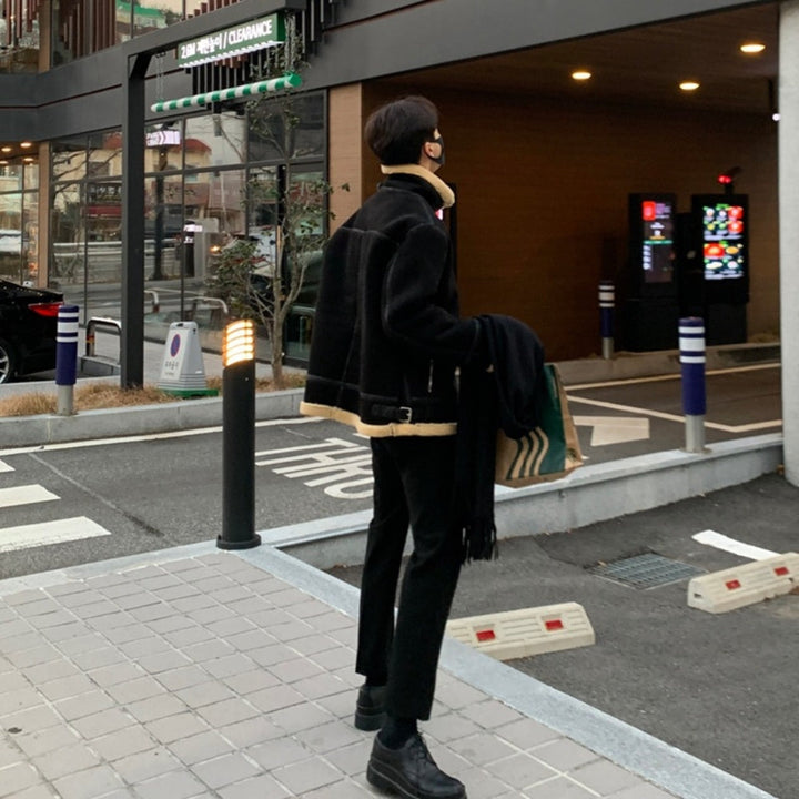 MV Suede Lamb Wool Pilot Jacket