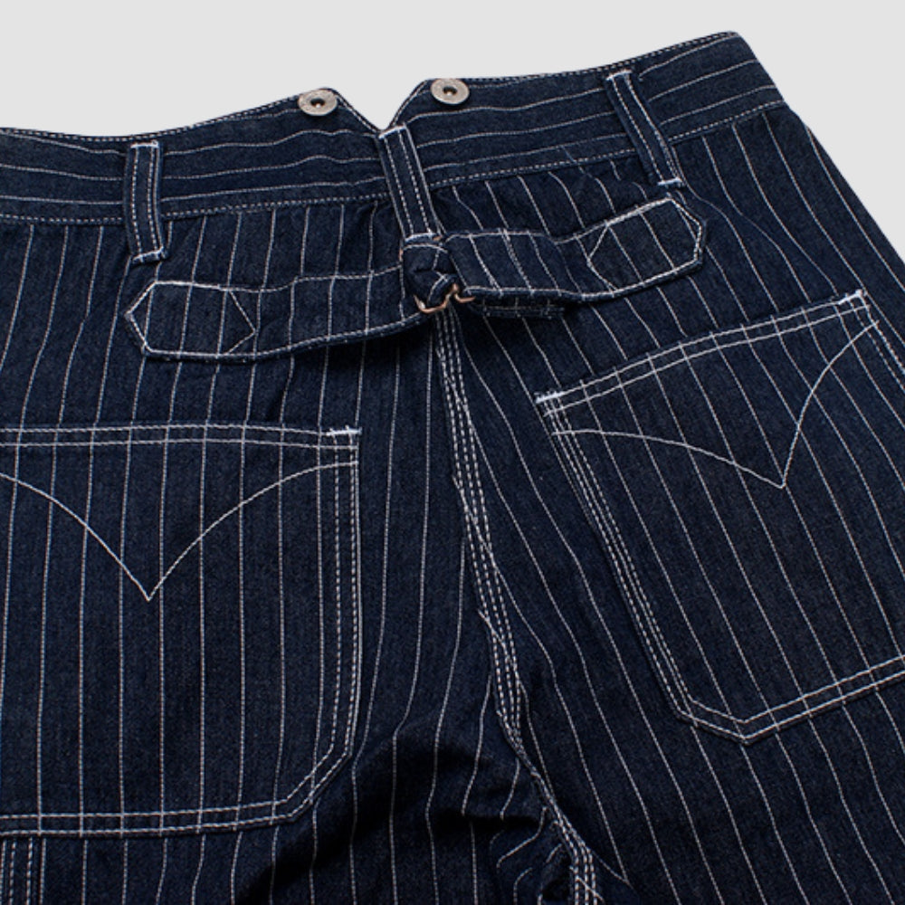 MV Wide-Leg Striped Railway Jeans Pants