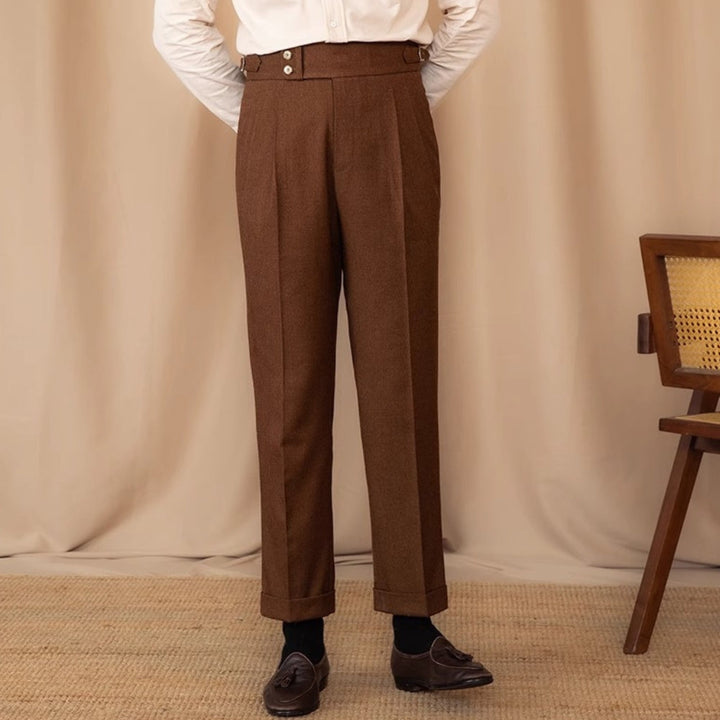 MV Adjustable Buckle High Waist Straight Suit Pants