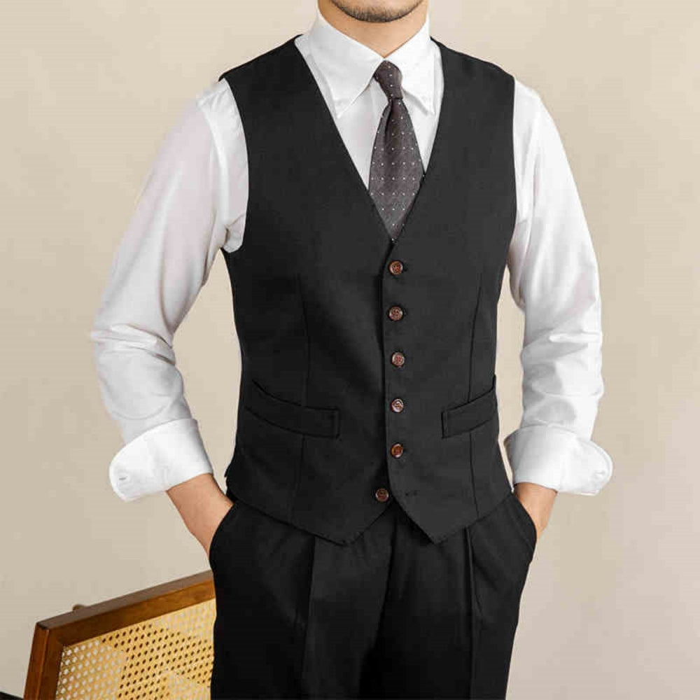 MV Retro Italian V-Neck Suit Vest