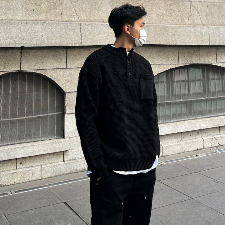 MV Round Neck Collar Old Money Style Sweater