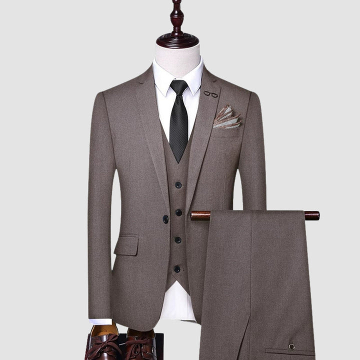 MV Three-Piece Slim Fit Wedding Groom Banquet Suit