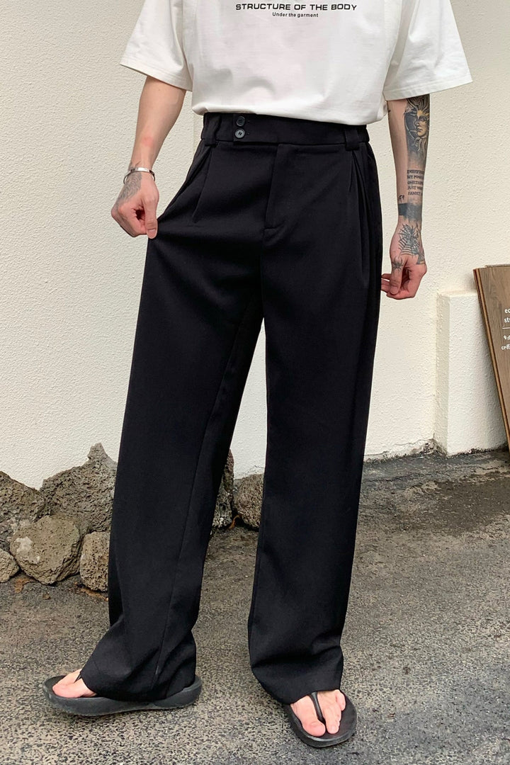 MV Pleated Drape Straight Casual Trousers