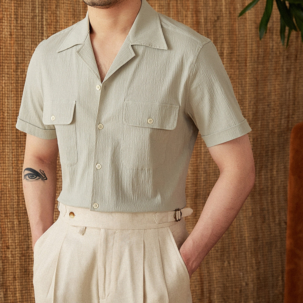 MV Cotton Cuban Collar Thin Shirt