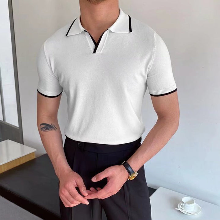 MV Casual Knitted Polo Collar T-Shirt