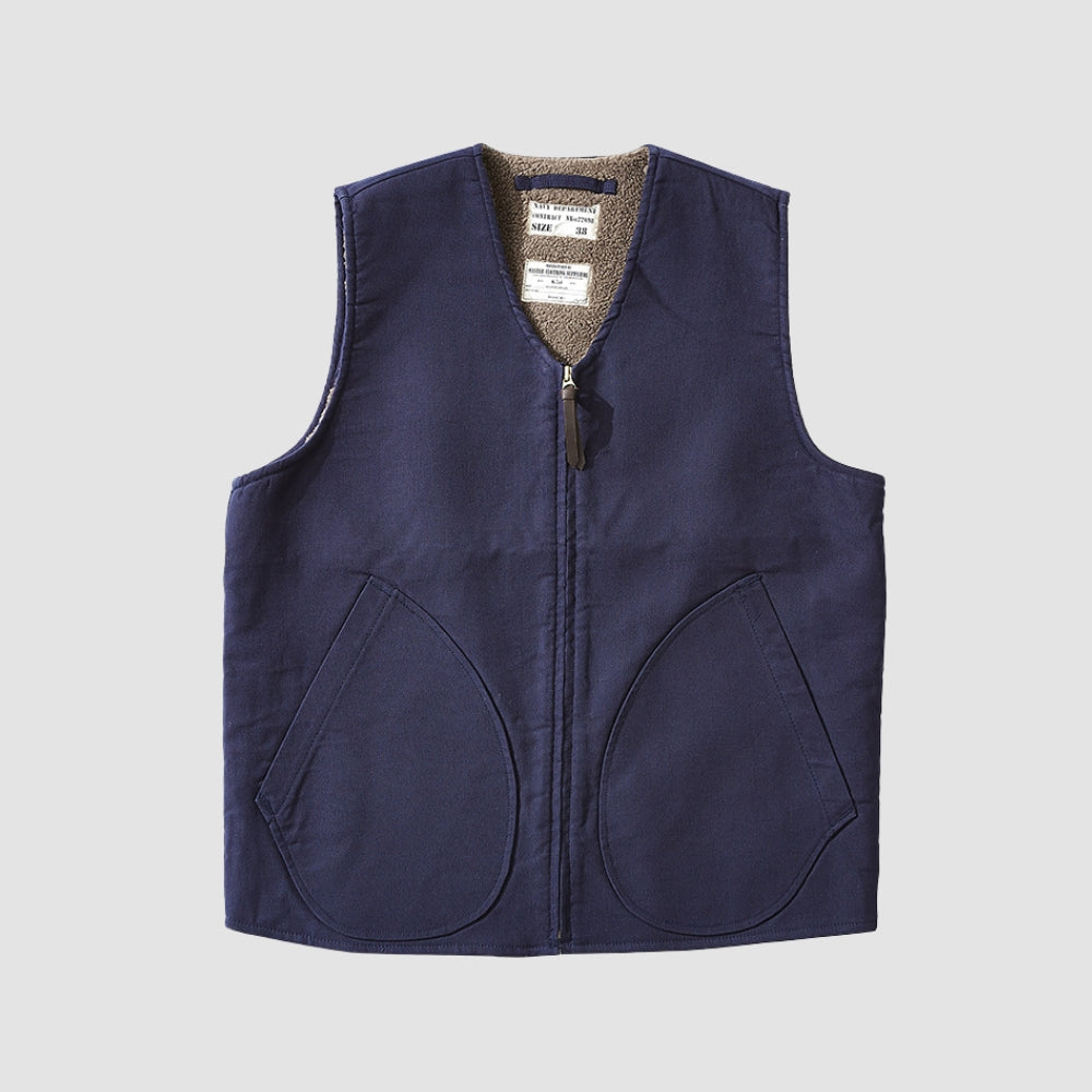 MV Navy Lambskin Wool Vest