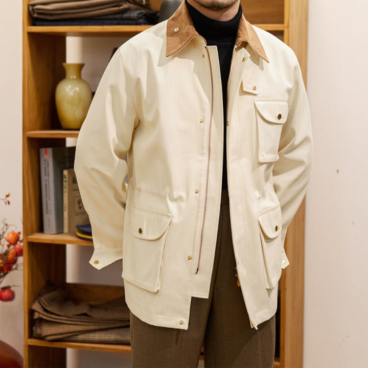 MV Warm Khaki Windbreaker Lapel Jacket