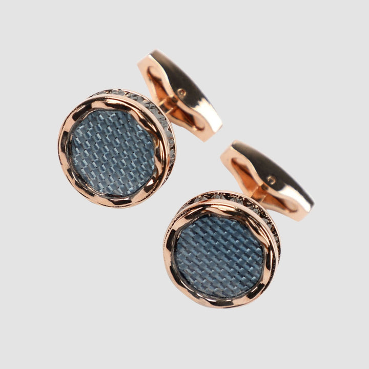 MV Carbon Fiber Gold-Plated Cufflinks