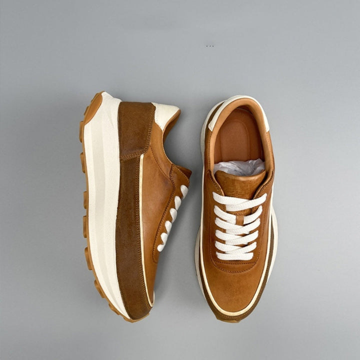 MV Casual Breathable Thick Bottom Leather Sneakers