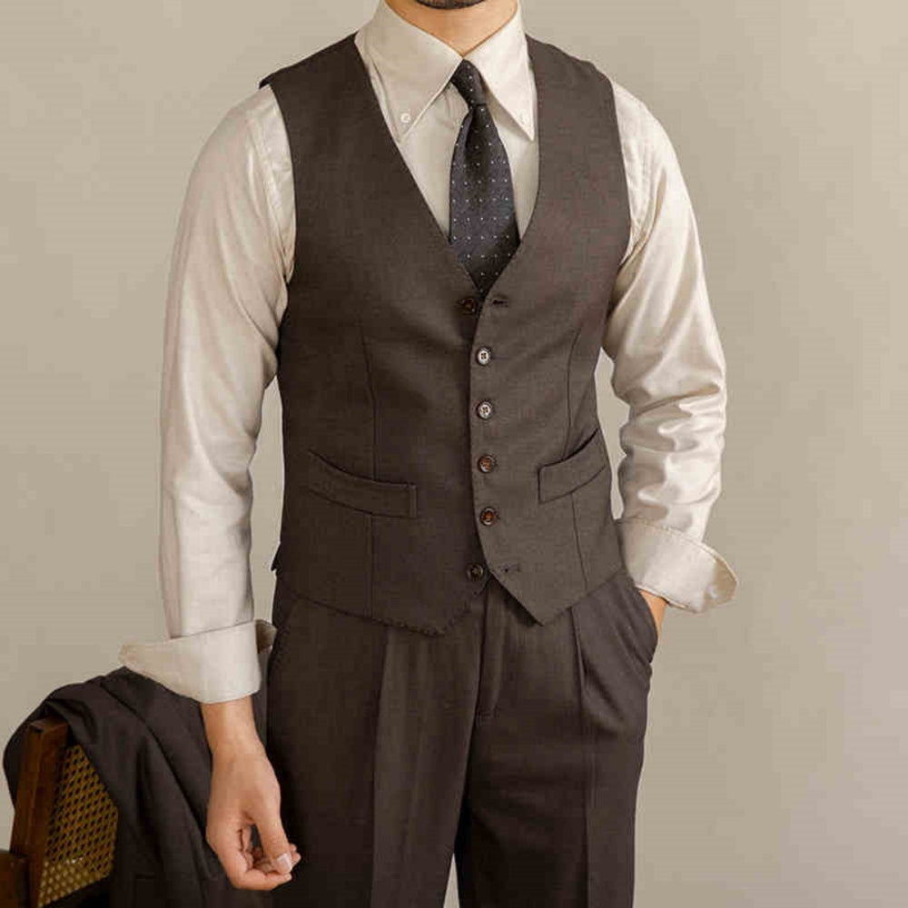 MV Retro Italian V-Neck Suit Vest