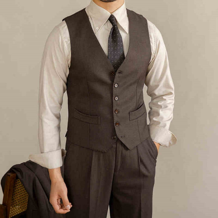 MV Retro Italian V-Neck Suit Vest