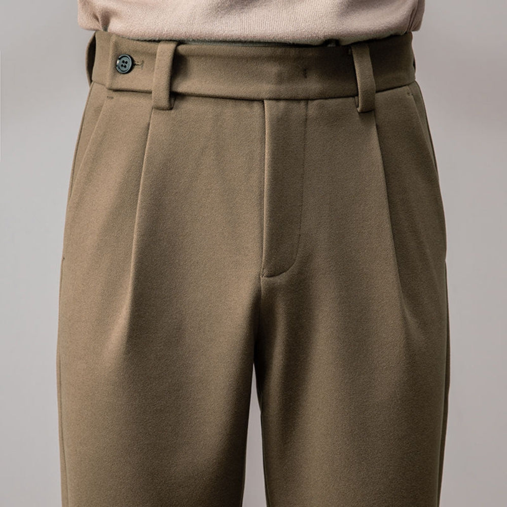 MV Thickened Woolen Straight-Leg Trousers