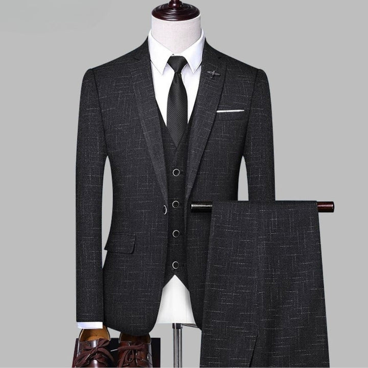 MV Italian Three-Piece Suit Style Groom Wedding Suit