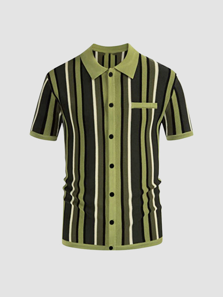 MV Polo Collar Stripes Casual Shirt
