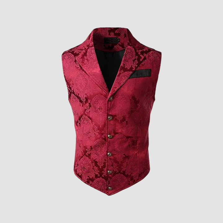 MV Single-Breasted Jacquard Lapel Vest