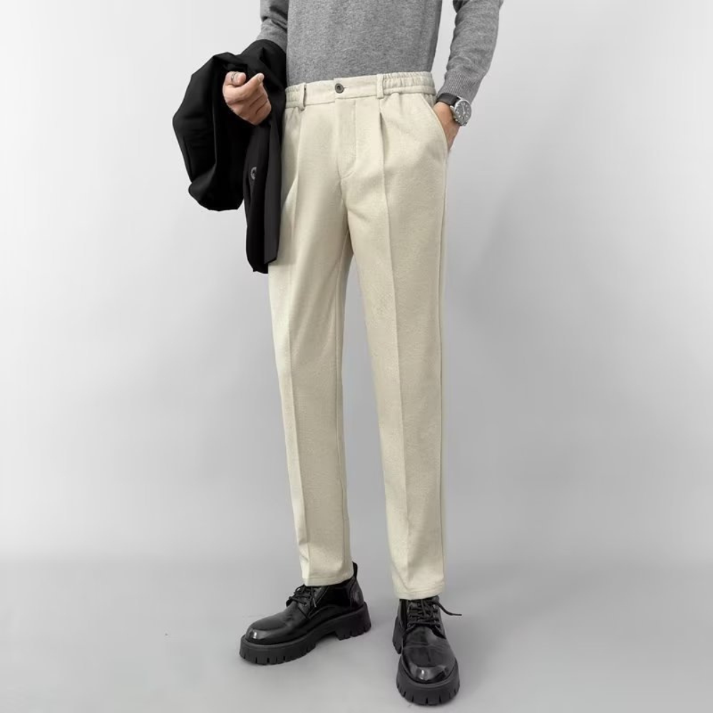 MV Straight Leg Woolen Nine-Point Trousers