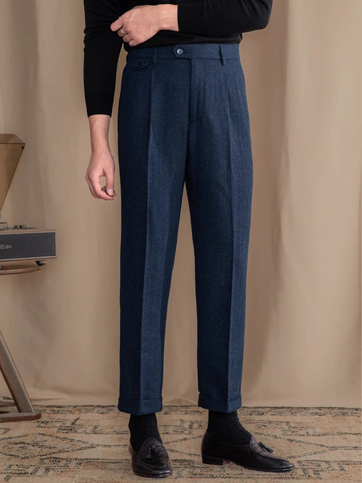 MV Retro British Herringbone Wool Trousers