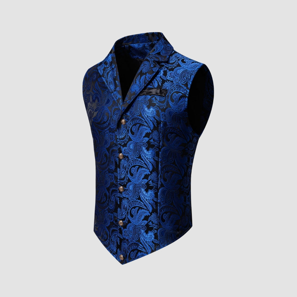 MV Single-Breasted Jacquard Lapel Vest