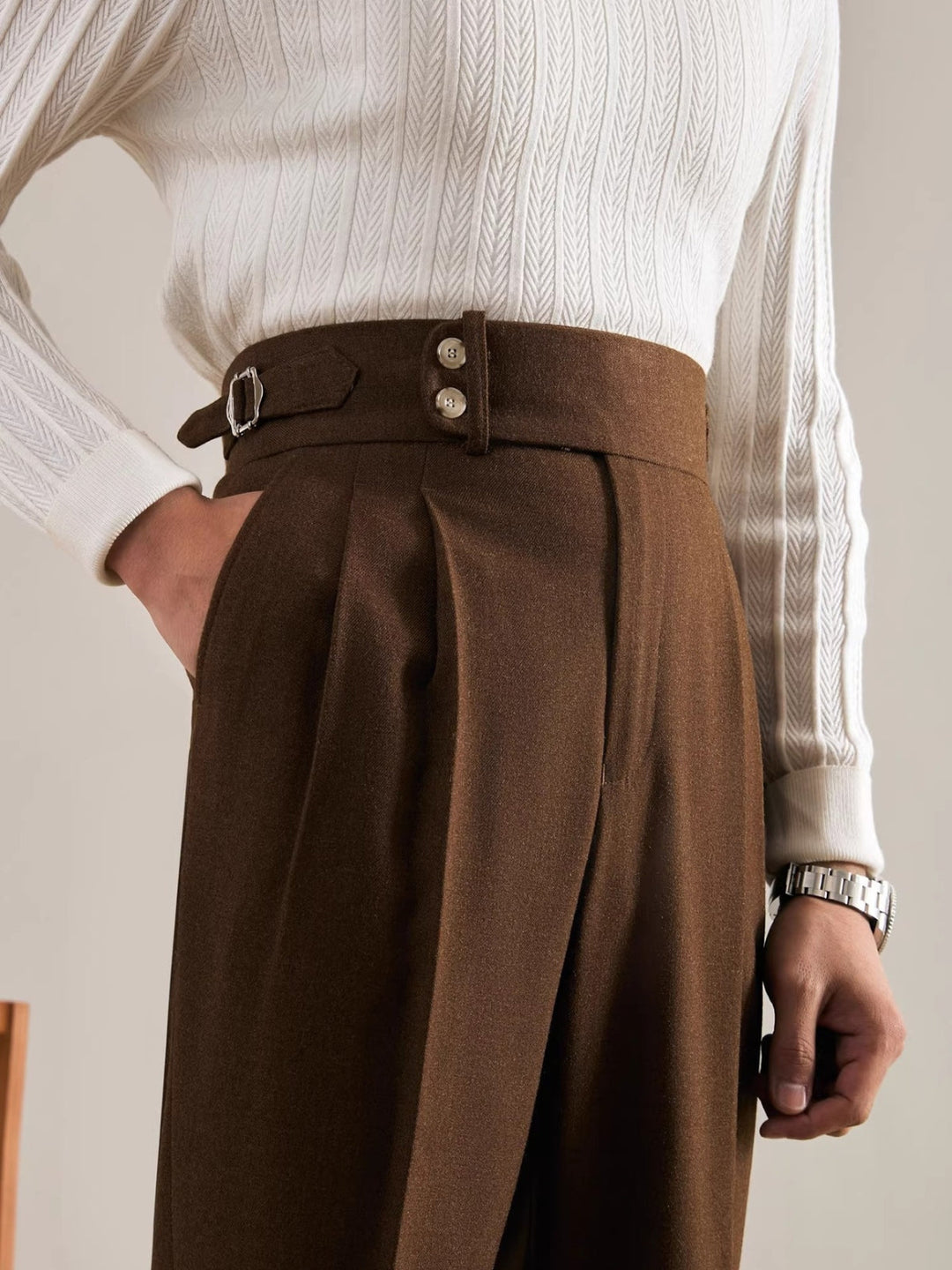 MV Straight Leg Italian Drape Trousers