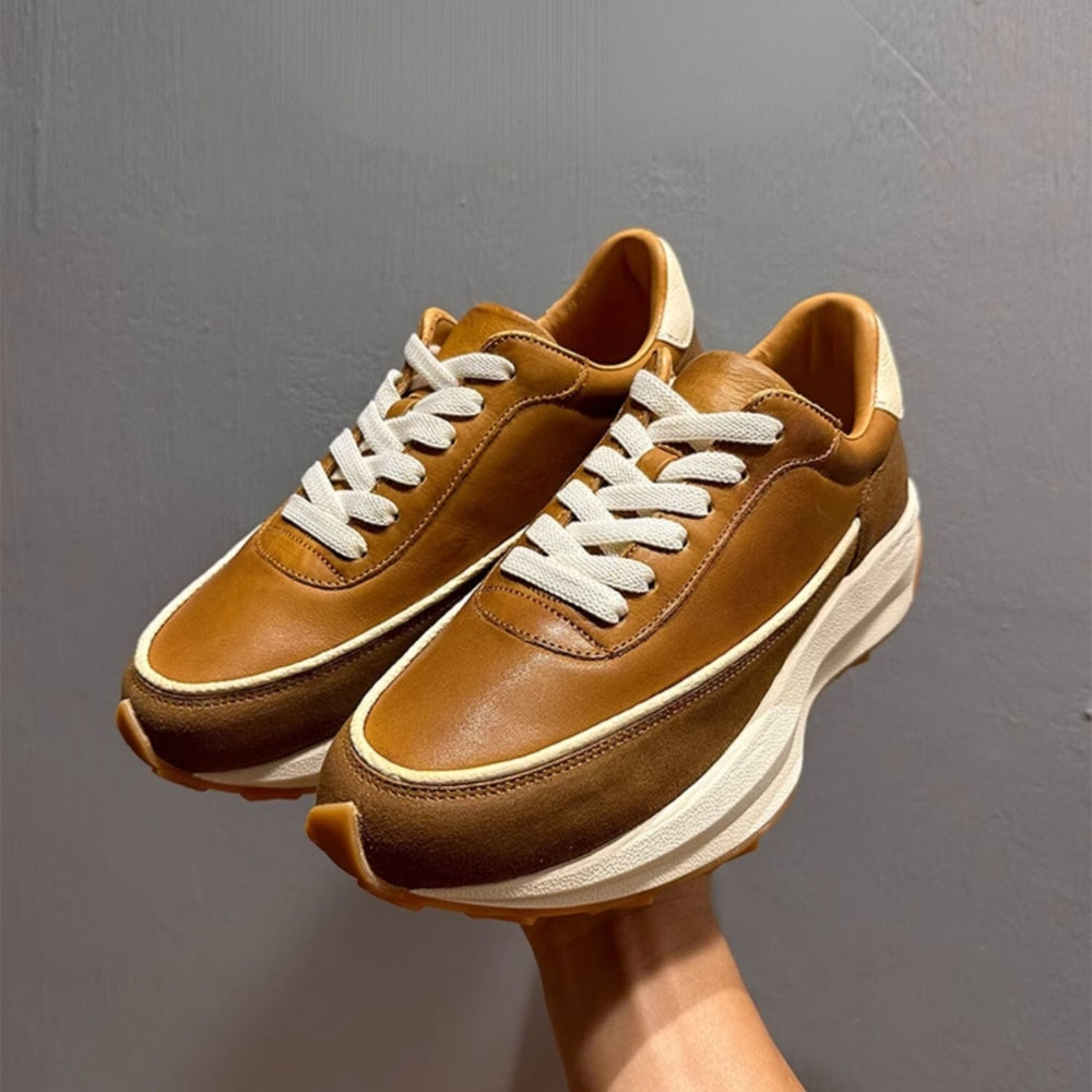 MV Casual Breathable Thick Bottom Leather Sneakers