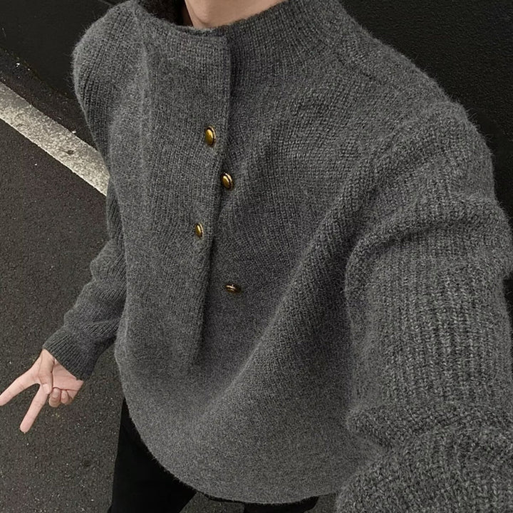 MV Copper Button Light Sweater