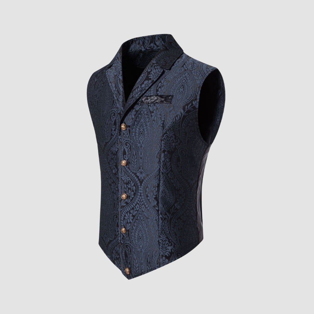 MV Single-Breasted Jacquard Lapel Vest
