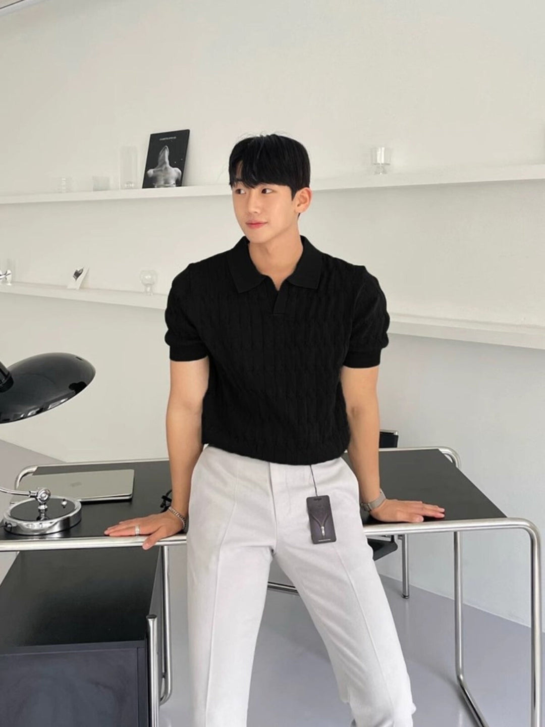 MV Slim-Fit Knitted Polo T-Shirt
