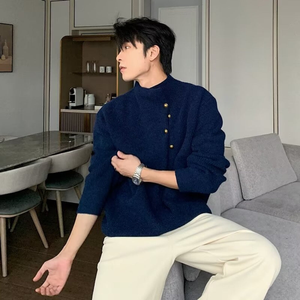 MV Copper Button Light Sweater