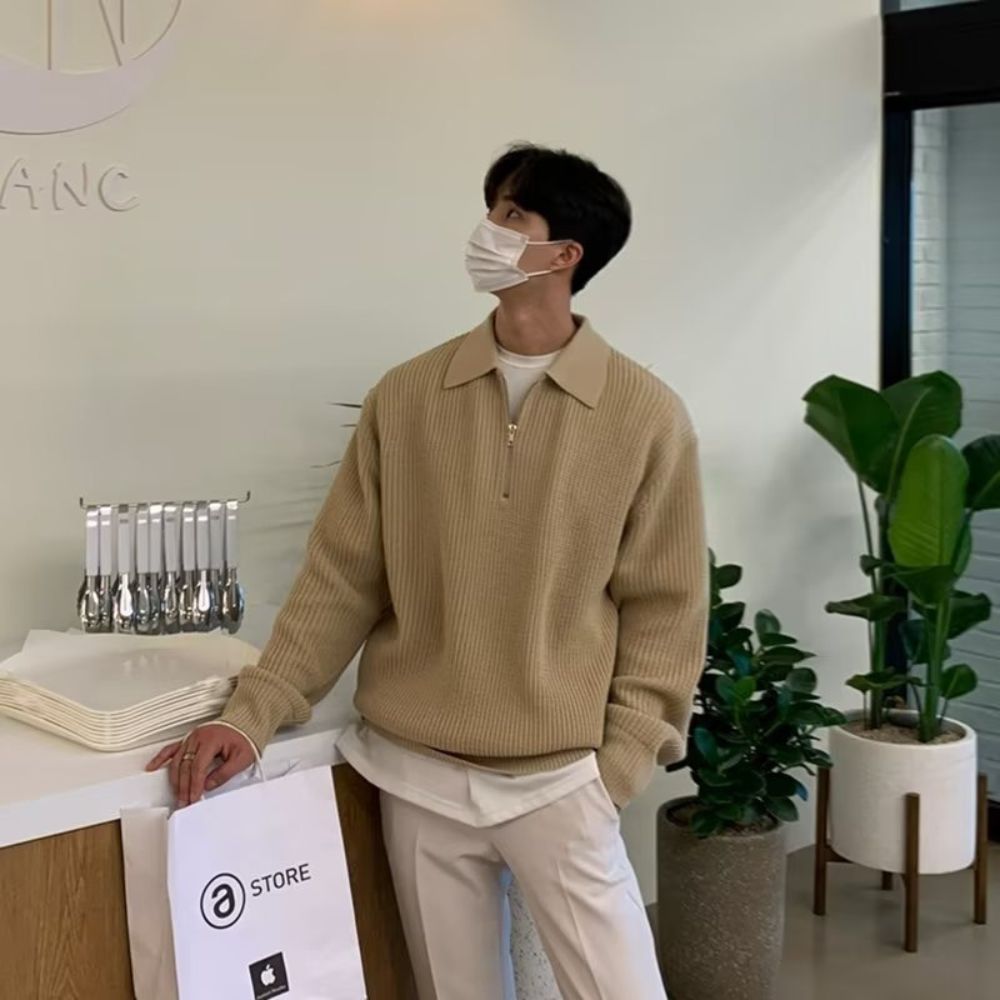 MV Casual Loose Half-Zip Sweater