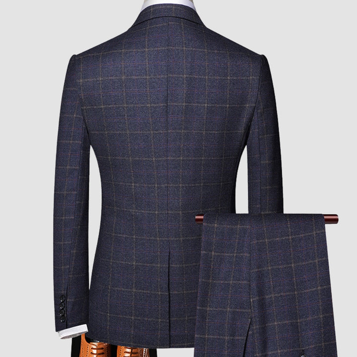 MV Classic Three-Piece Plaid Suit
