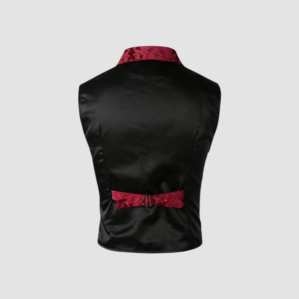 MV Single-Breasted Jacquard Lapel Vest