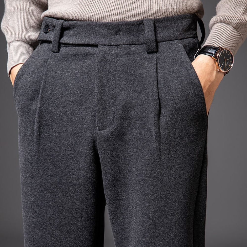 MV Thickened Woolen Straight-Leg Trousers