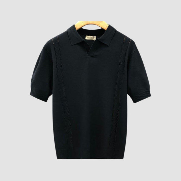 MV Lapel Ice Silk Knitted T-Shirt